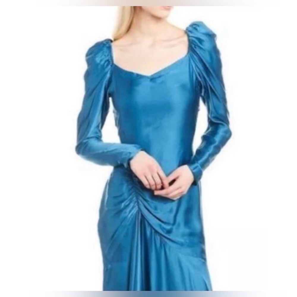 💙ROCOCO SAND Poppy Gown sz XS Dark Turquoise Maxi Long Dress NWT Reg $498💙 - Picture 3 of 12
